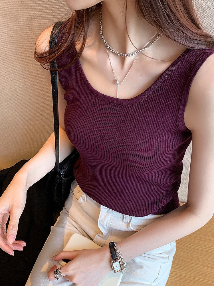 Women’s Bingshuang Silk Y-Shaped Slim-Fit Top – Lightweight Korean Casual Style - Image 3
