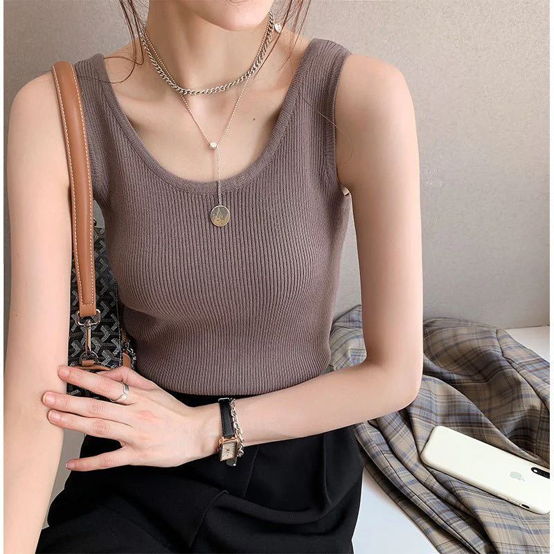 Women’s Bingshuang Silk Y-Shaped Slim-Fit Top – Lightweight Korean Casual Style FD - Image 12