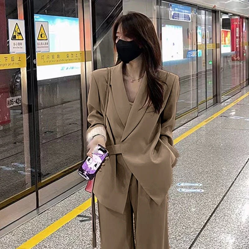 Women’s British Style Lace-Up Blazer – Temperament Commuting Suit Jacket, Straight Fit Long Sleeve Office Coat - Image 19
