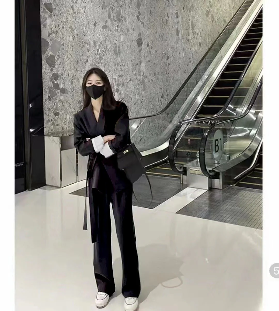 Women’s British Style Lace-Up Blazer – Temperament Commuting Suit Jacket, Straight Fit Long Sleeve Office Coat - Image 25