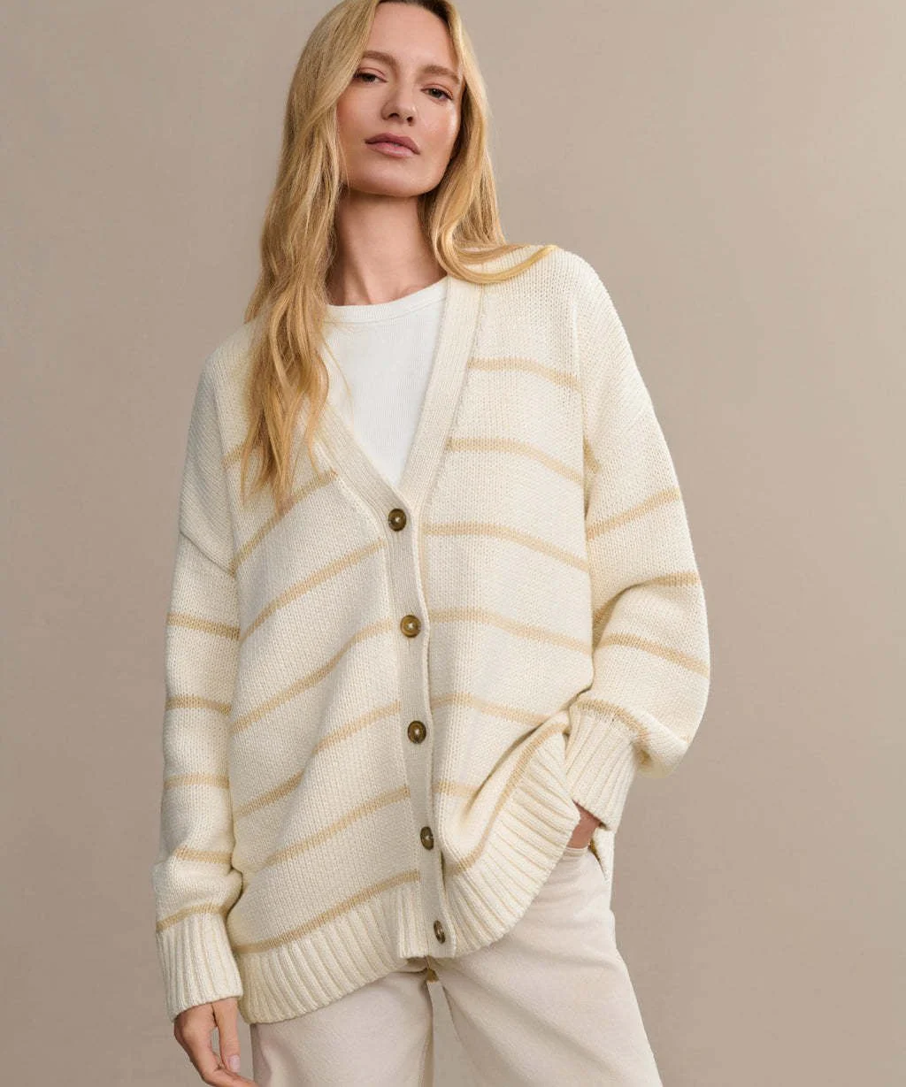 Women’s Color-Matching V-Neck Cardigan Sweater – Loose Fit Cotton Blend Multi-Button Knitwear, Summer 2025 Collection FD - Image 7