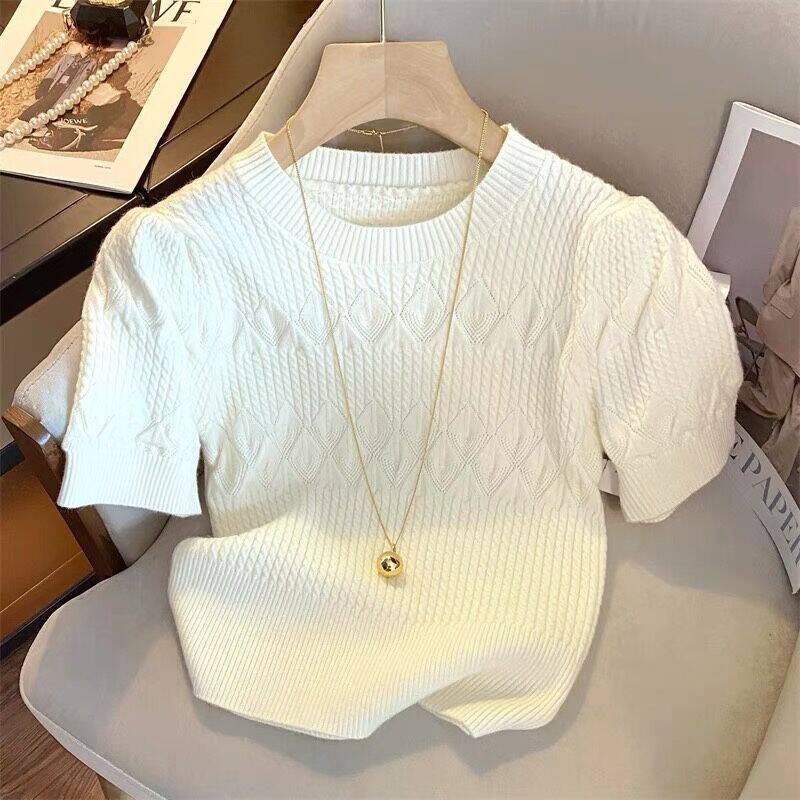 Women’s Core-Spun Yarn Slim-Fit Round Neck T-Shirt – Soft Summer Essential FD - Image 7