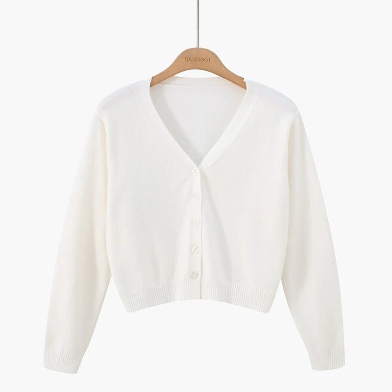 Women’s Core-Spun Yarn V-Neck Loose Cardigan | Long Sleeve Knit Sweater | Elegant Autumn 2025 Commuter Style - Image 5