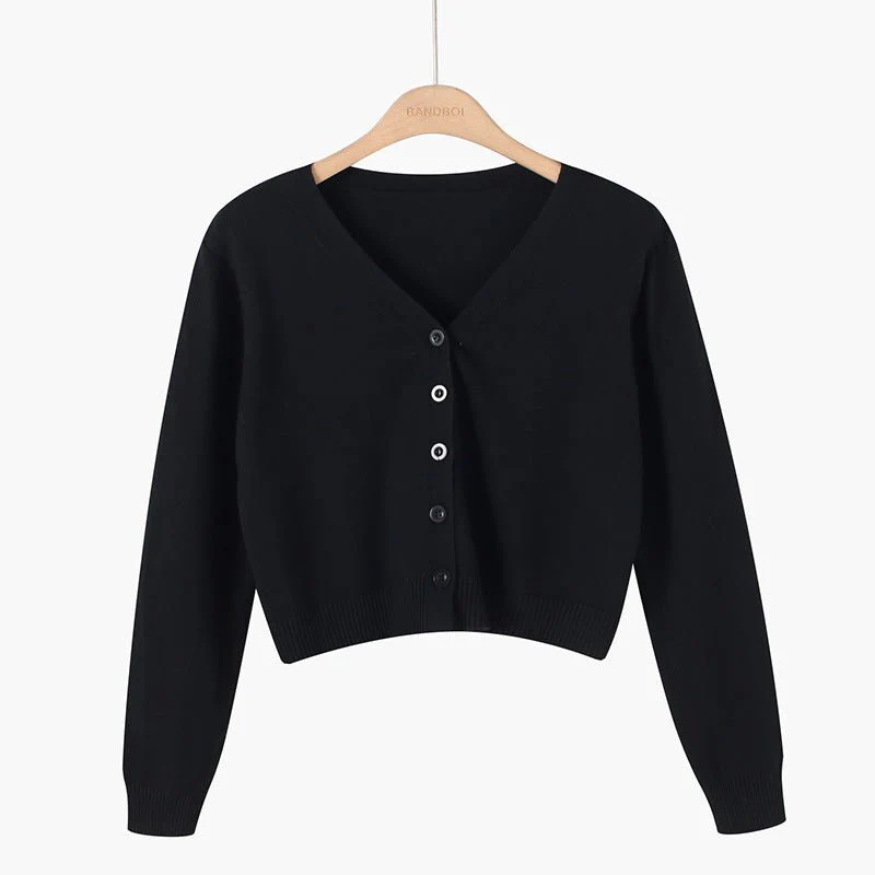 Women’s Core-Spun Yarn V-Neck Loose Cardigan | Long Sleeve Knit Sweater | Elegant Autumn 2025 Commuter Style - Image 7