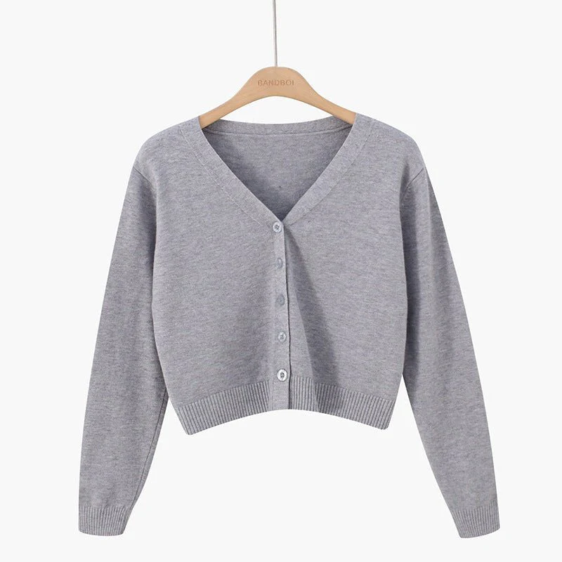 Women’s Core-Spun Yarn V-Neck Loose Cardigan | Long Sleeve Knit Sweater | Elegant Autumn 2025 Commuter StyleFD - Image 13