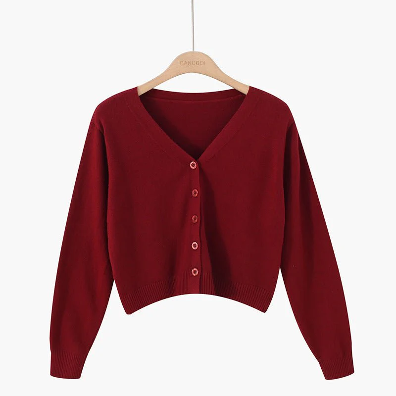 Women’s Core-Spun Yarn V-Neck Loose Cardigan | Long Sleeve Knit Sweater | Elegant Autumn 2025 Commuter StyleFD - Image 17