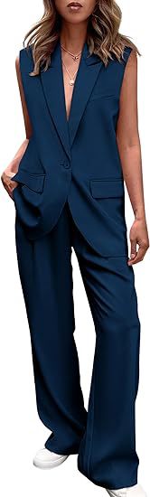 Women’s Elegant Sleeveless Pantsuit – PrettyGarden Polyester Two-Piece Set for Office, Travel & Formal Events FD - Image 10