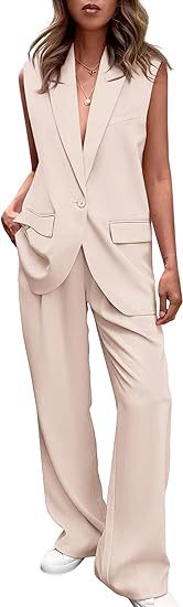 Women’s Elegant Sleeveless Pantsuit – PrettyGarden Polyester Two-Piece Set for Office, Travel & Formal Events FD - Image 11
