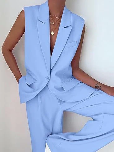 Women’s Elegant Sleeveless Pantsuit – PrettyGarden Polyester Two-Piece Set for Office, Travel & Formal Events FD - Image 12