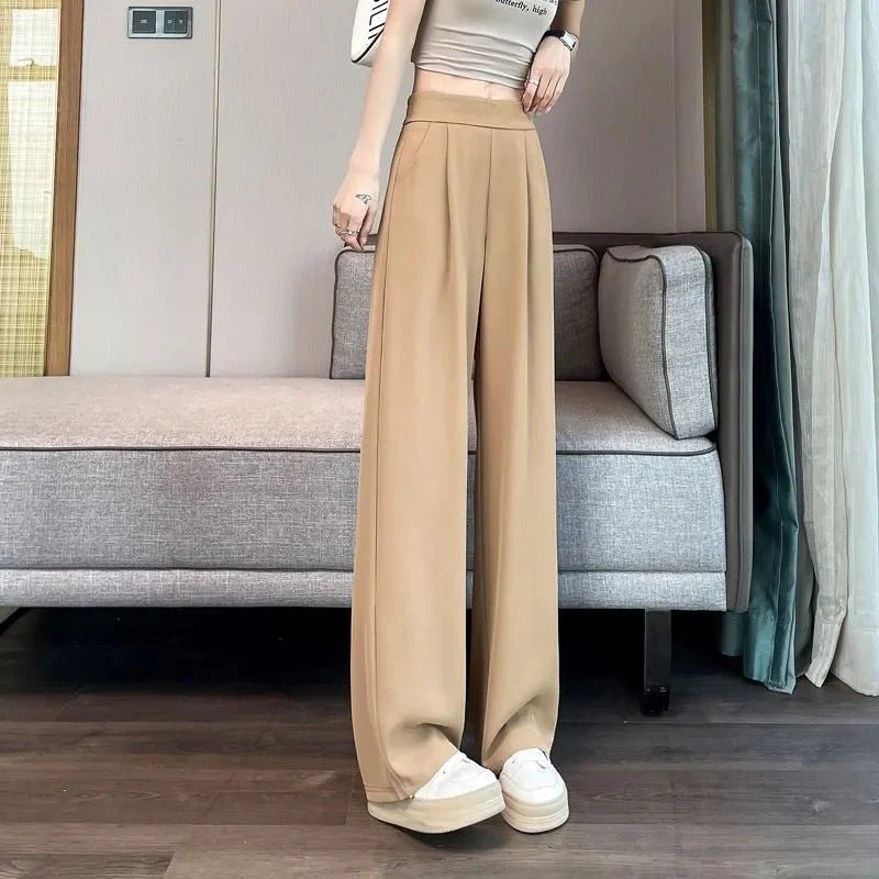 Women’s High-Waist Straight-Leg Dress Pants | Yarn-Dyed Street Style Trousers  FD - Image 3