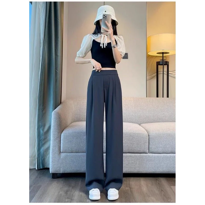 Women’s High-Waist Straight-Leg Dress Pants | Yarn-Dyed Street Style Trousers  FD - Image 7