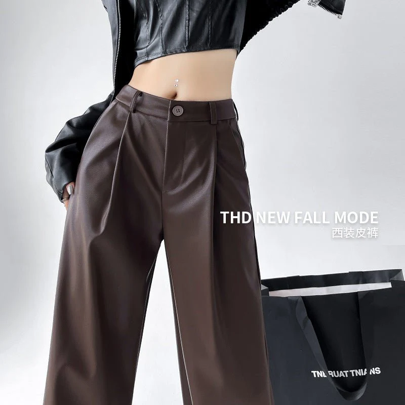 Women’s High-Waist Wide-Leg Pants – Japanese & Korean Loose Casual Trousers