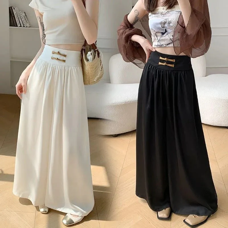 Women’s High-Waist Wide Leg Suit Pants – Sweet & Fresh Street Hipster Style | Summer 2025 Bow Accent FD - Image 2