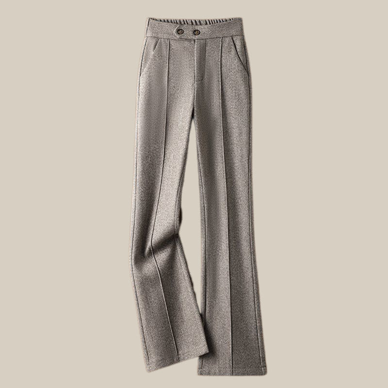 Women’s High-Waist Woolen Casual Pants – Thick Winter Micro-Pull Pants, Temperament Commuter Style - Image 6