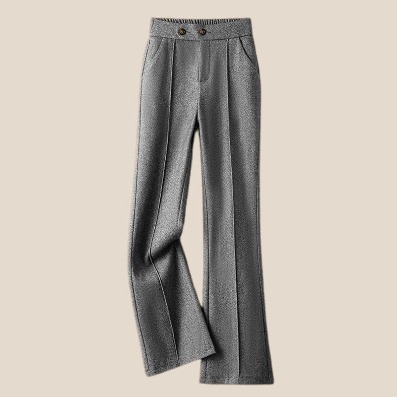 Women’s High-Waist Woolen Casual Pants – Thick Winter Micro-Pull Pants, Temperament Commuter Style - Image 7