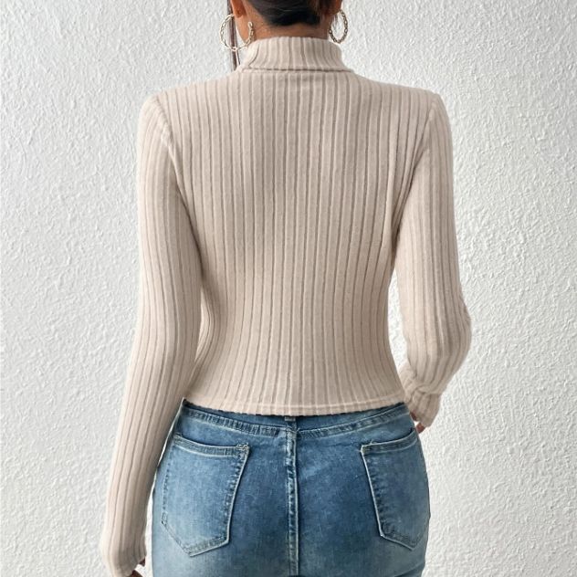 Women’s Hollow Slim-Fit Turtleneck Hoodie | Street Fashionista Style - Image 11