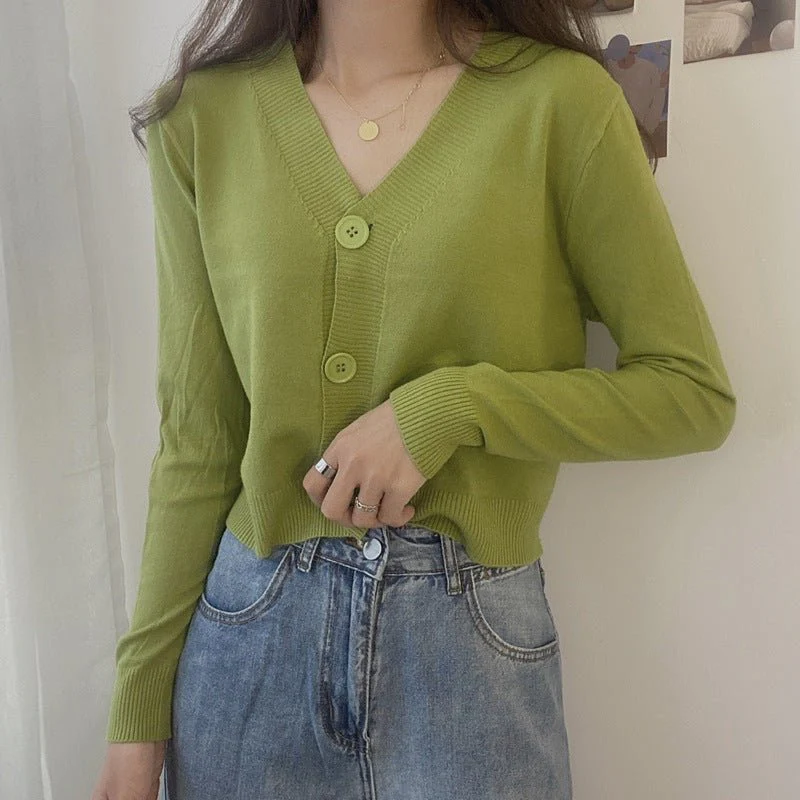Women’s Loose-Fit V-Neck Cardigan – Elegant Commuter Style, Autumn 2025  FD - Image 9