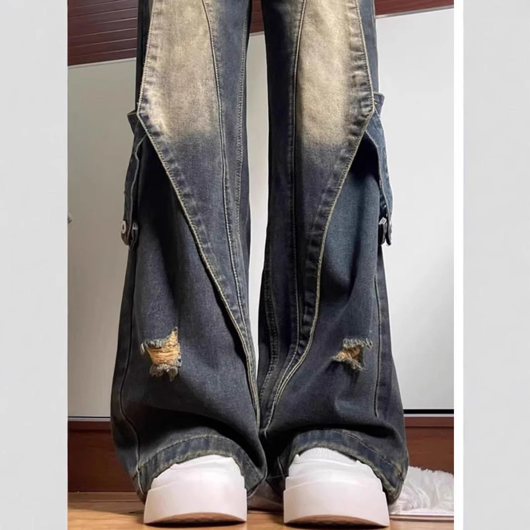 Women’s Retro Blue High-Waist Straight Jeans – Street Hipster Style, Autumn 2025 - Image 2
