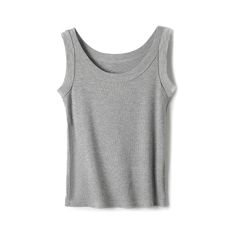 Women’s Ribbed Suspender Vest – Slim-Fit Sleeveless Knit Tank Top, Summer Elastic Base Layer Camisole - Image 5