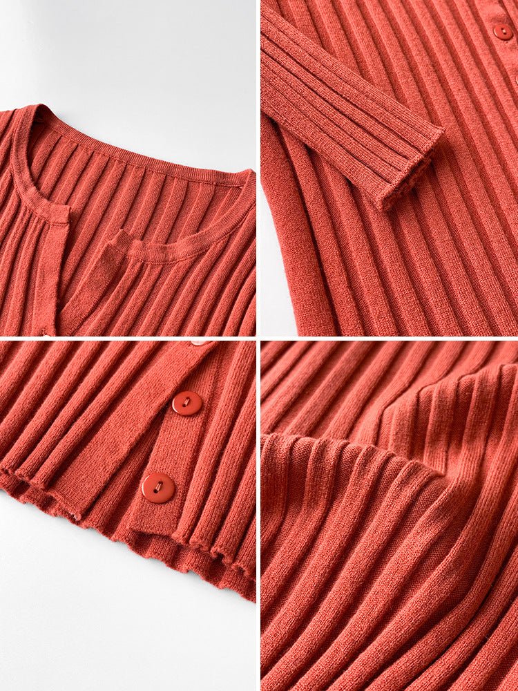 Women’s Round Neck Slim Fit Pullover Sweater – Solid Color Urban Commuter Style (Autumn 2025) - Image 3