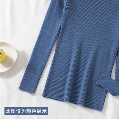 Women’s Semi-Turtleneck Core-Spun Yarn Sweater – Slim Fit Elegant Pullover FD - Image 13