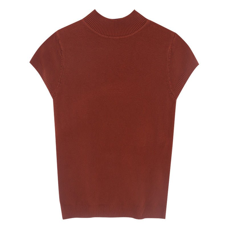 Women’s Semi-Turtleneck Three-Quarter Sleeve Pullover Sweater – Slim Fit Solid Color Commuter Style FD - Image 5