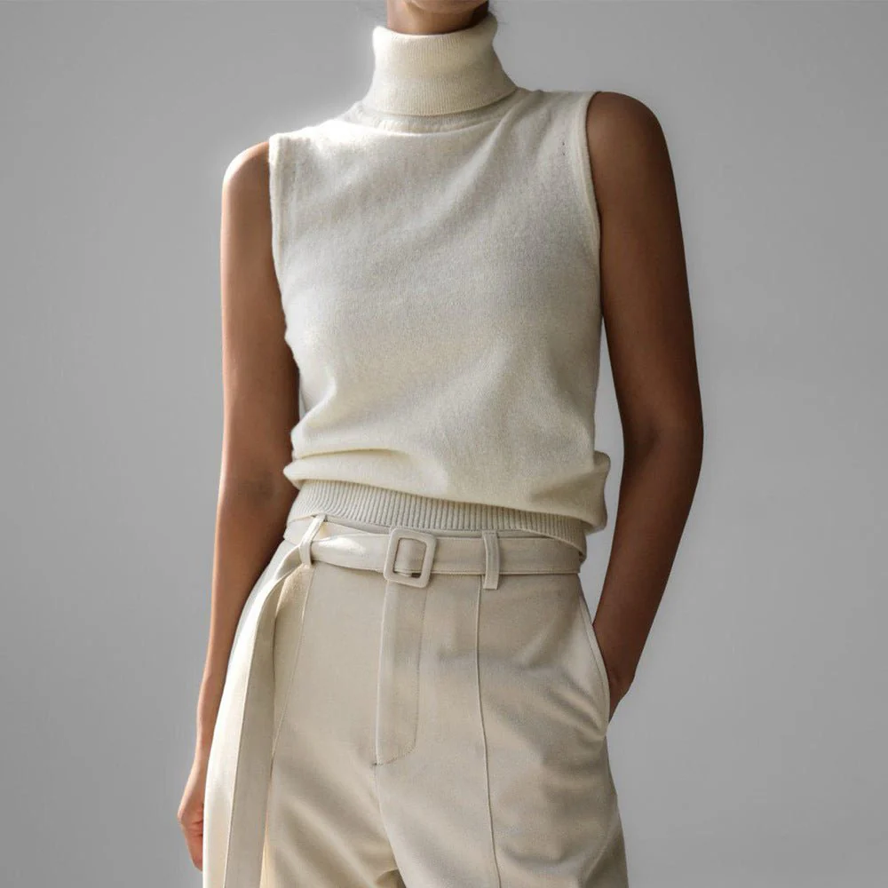 Women’s Sleeveless Slim Fit Top | Minimalist Solid Color Viscose Tank | Korean Casual Style | Autumn 2025 Fashion FD - Image 6