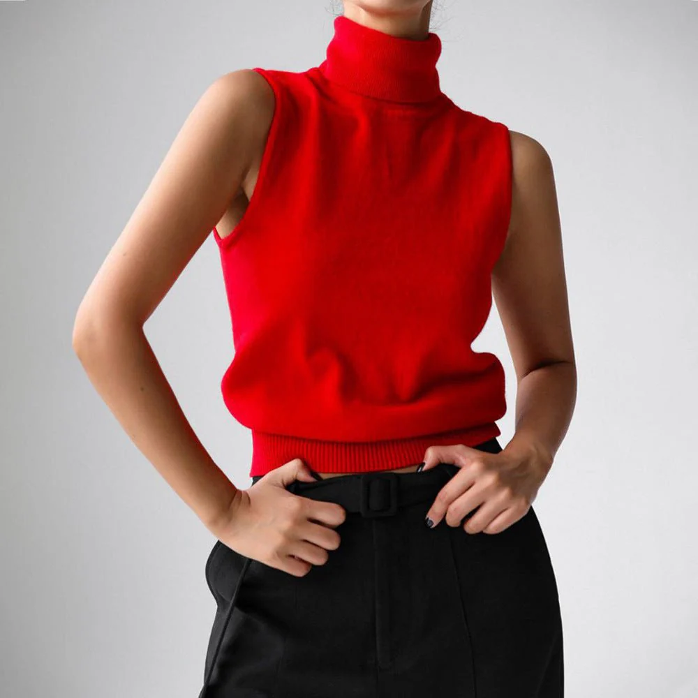Women’s Sleeveless Slim Fit Top | Minimalist Solid Color Viscose Tank | Korean Casual Style | Autumn 2025 Fashion FD - Image 7