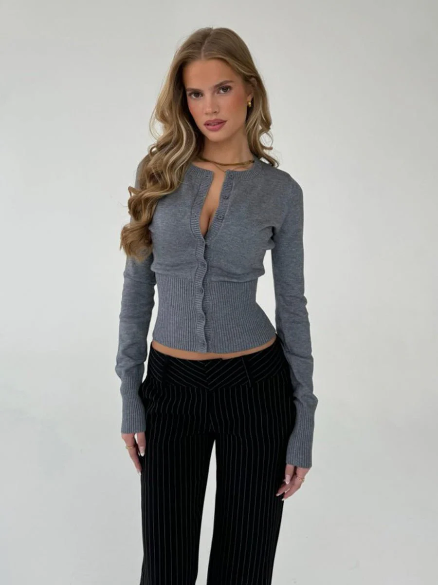 Women’s Slim Fit Button-Up Cardigan | Lightweight Viscose Knit Sweater | Long Sleeve Casual Top | Autumn 2025 FD - Image 11