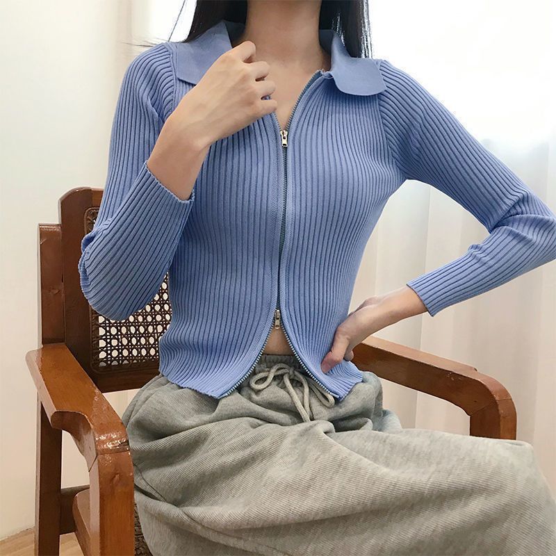 Women’s Slim Fit Lapel Cardigan Sweater – Temperament Commuter Style (Spring 2025) - Image 13
