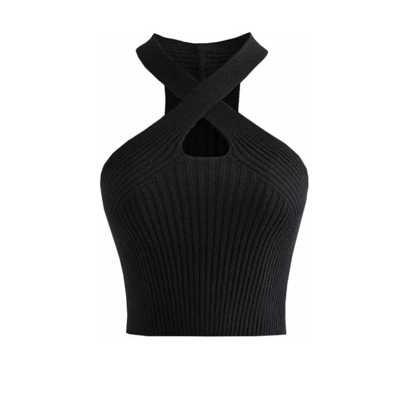Women’s Slim Fit Neck Hanging Top – High Elastic Ice Silk Crop Top | Sexy Style (Summer 2025) - Image 5