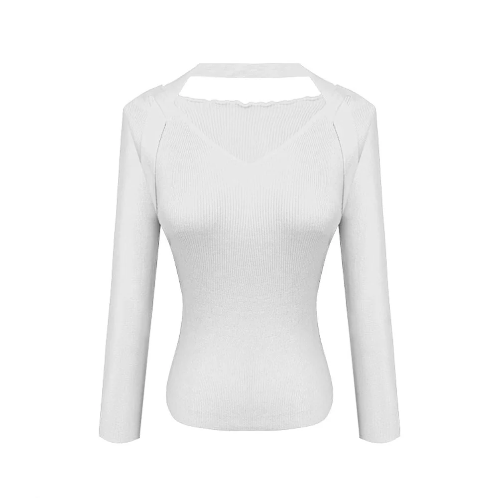 Women’s Slim-Fit V-Neck Sweater – Long Sleeve Pullover, Elegant Commuter & Urban Style - Image 5