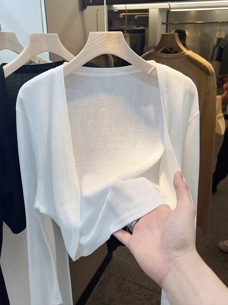 Women’s Spring 2025 Tencel Long Sleeve Short Top – Temperament Commuter Style - Image 5