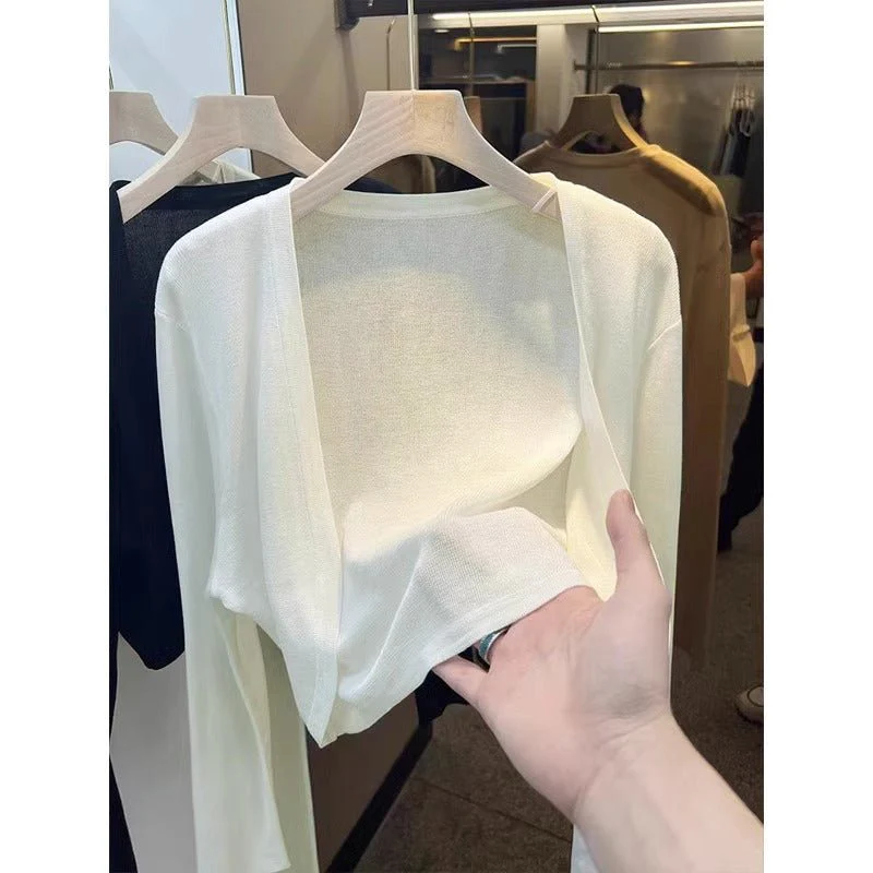 Women’s Spring 2025 Tencel Long Sleeve Short Top – Temperament Commuter Style - Image 7