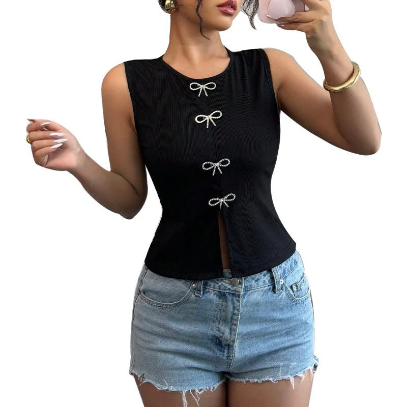 Women’s Summer 2025 Slim Fit Bow Pullover Top – Elegant Commuter Style - Image 5