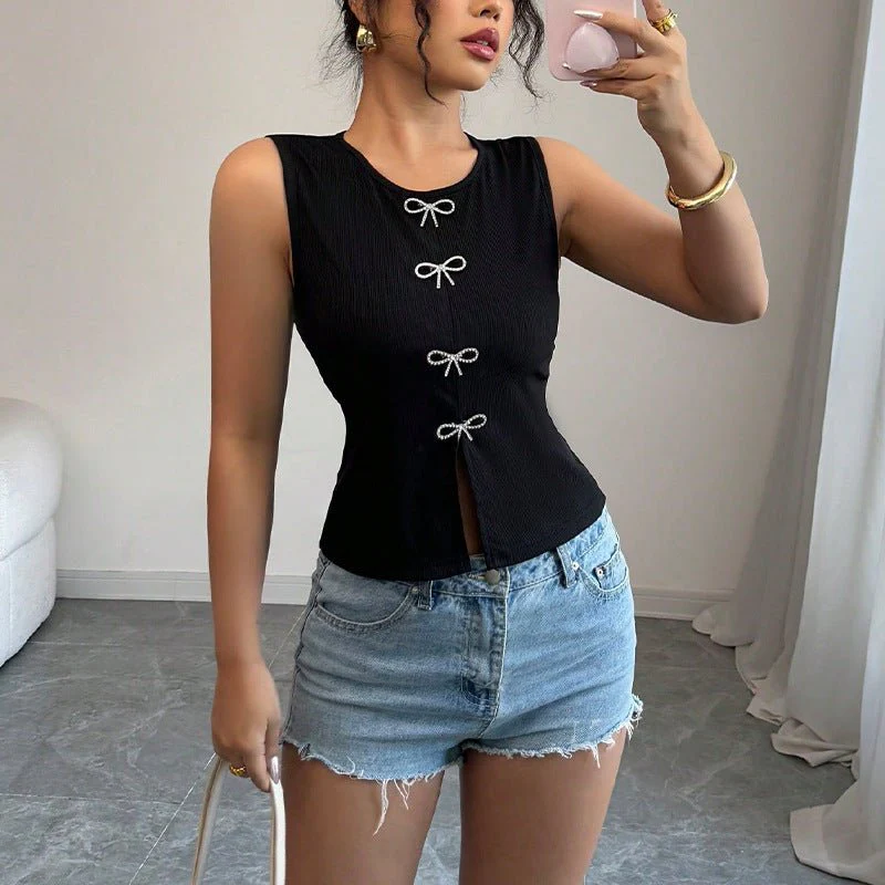 Women’s Summer 2025 Slim Fit Bow Pullover Top – Elegant Commuter Style - Image 6