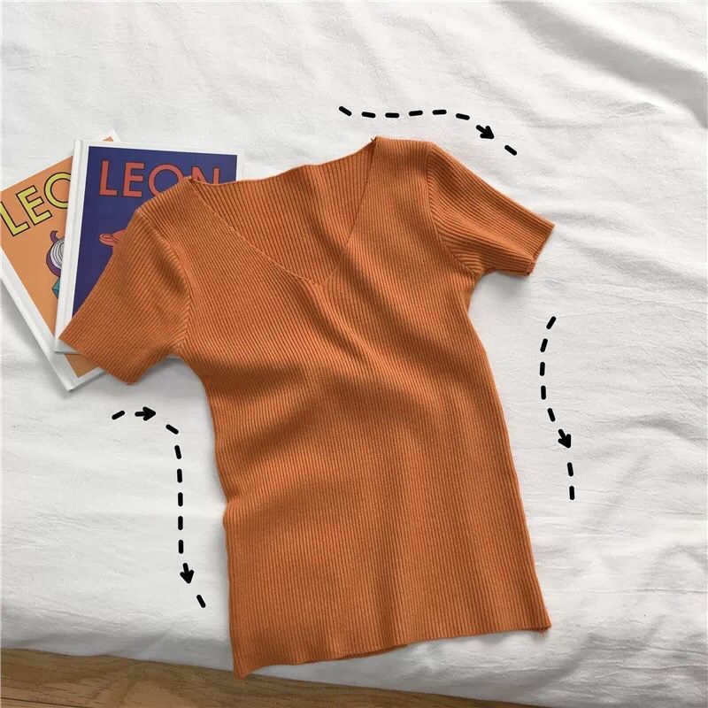 Women’s V-Neck Slim-Fit Knit Top – Lightweight Commuter Elegance - Image 12