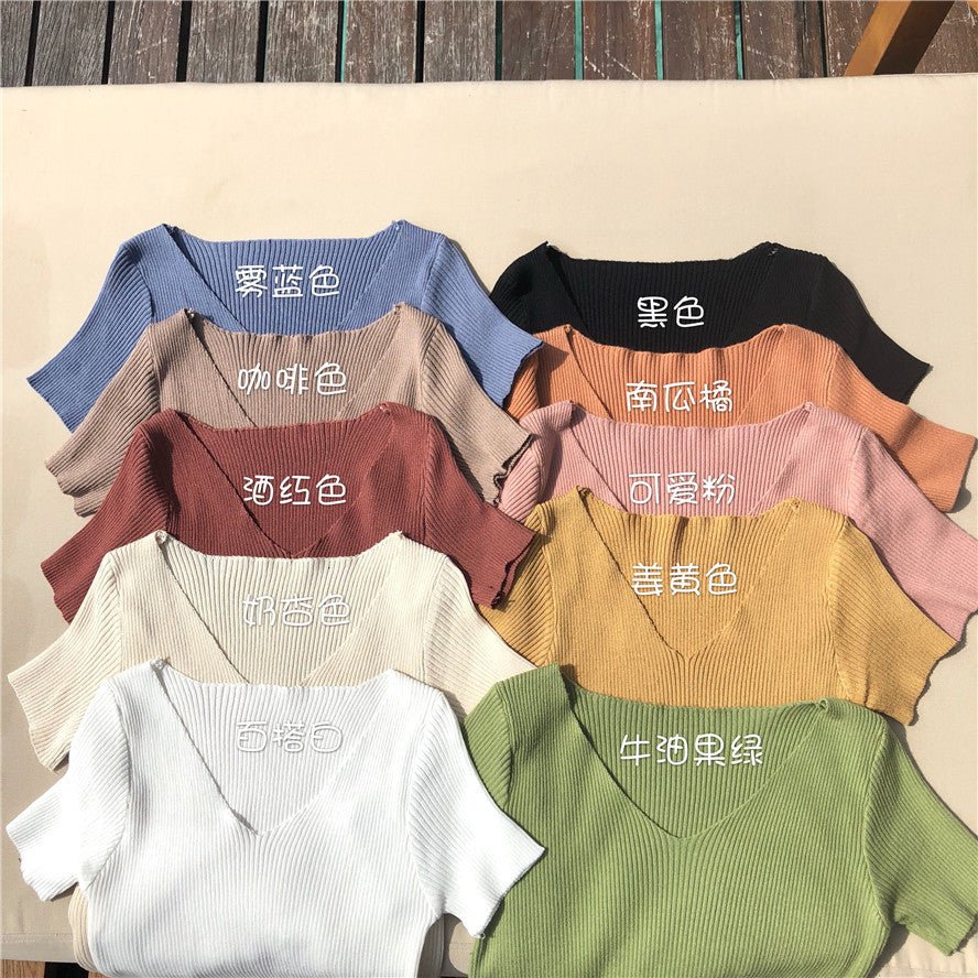 Women’s V-Neck Slim-Fit Knit Top – Lightweight Commuter Elegance - Image 5
