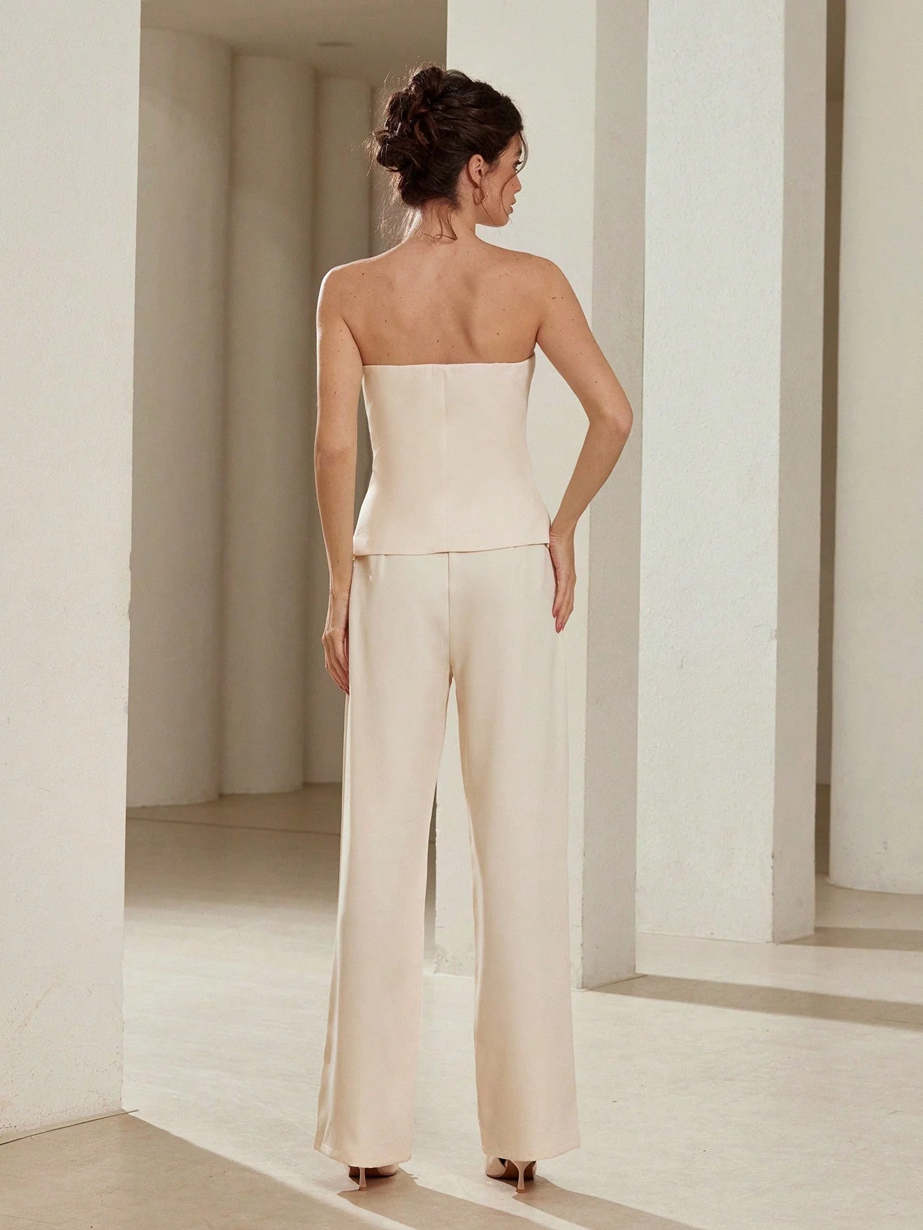 Women's 2pcs Set Fashion Off Shoulder Tube Top & Casual Pants - Image 2