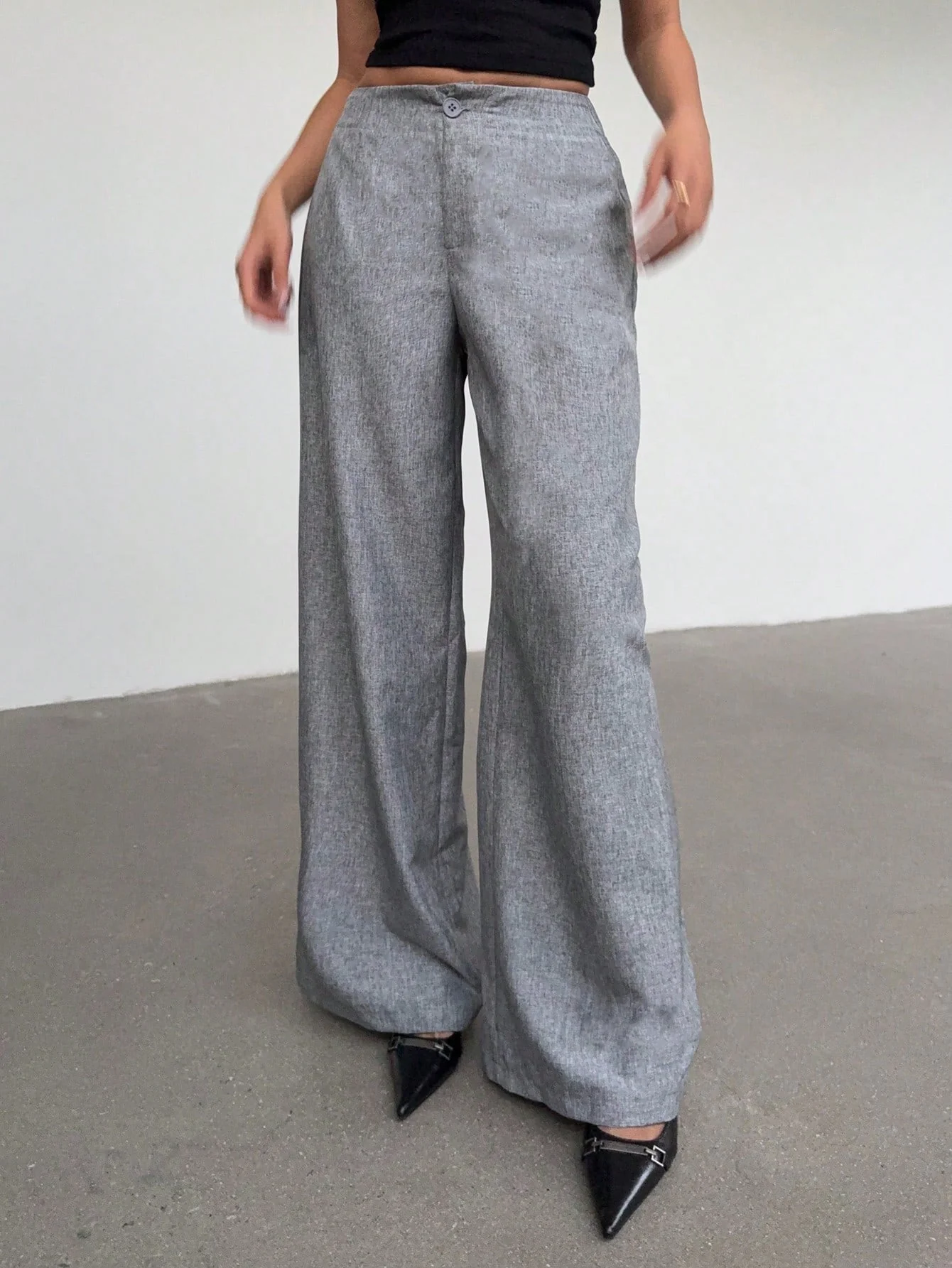 Women's Casual Commuting Solid Color Wide Leg Pants - Image 4
