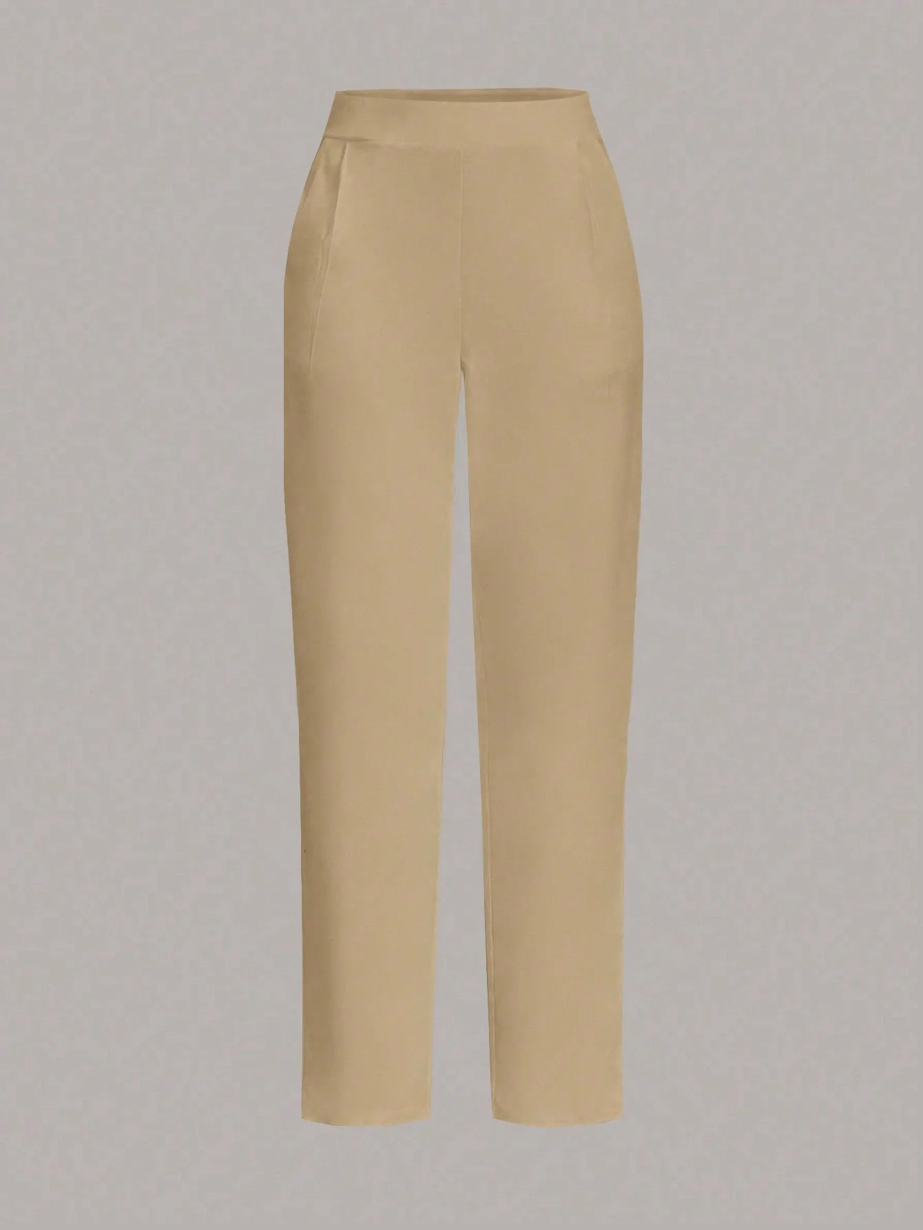 Women's Casual Solid Color Cone-Shaped Long White Pants,Ladies Spring/Fall Casual Pocket,Zipper Natural Cargo Pants Cropped White Regular Fit Women Pants,Casual Daily Wear - Image 9