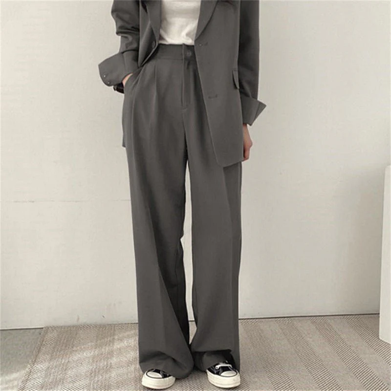 Women's casual trousers new straight drape wide-leg trousers