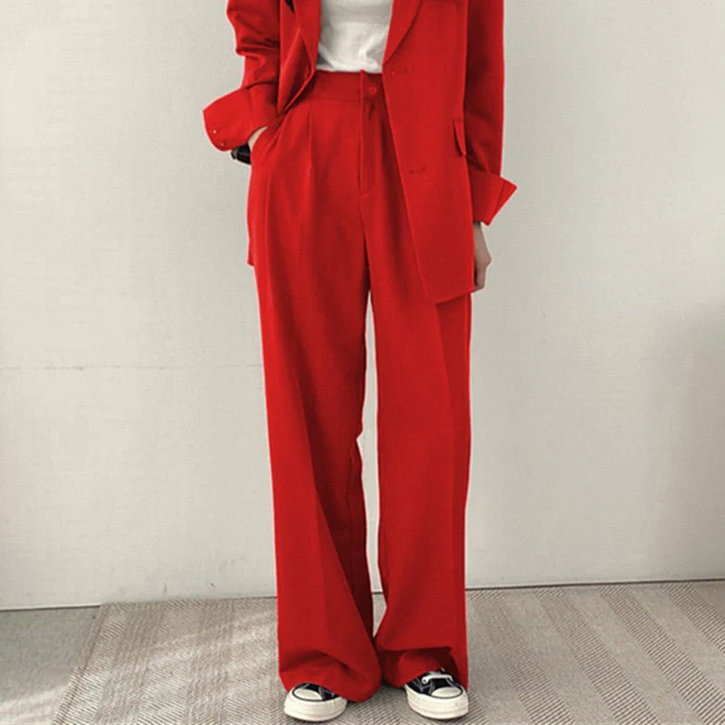 Women's casual trousers new straight drape wide-leg trousers - Image 12