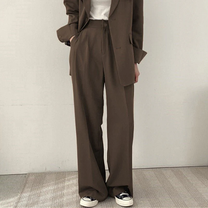 Women's casual trousers new straight drape wide-leg trousers - Image 16
