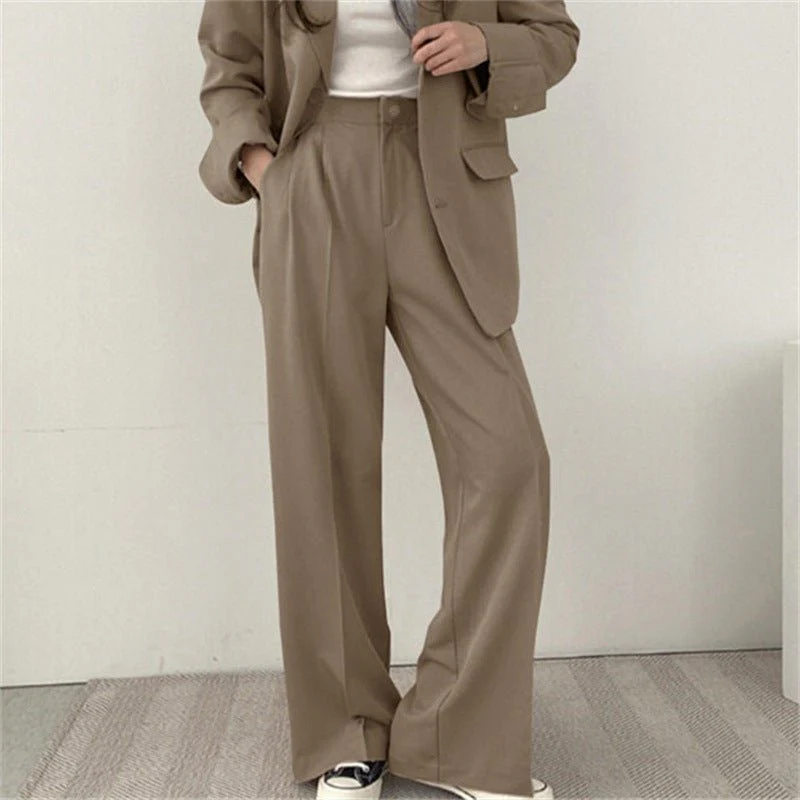 Women's casual trousers new straight drape wide-leg trousers - Image 17
