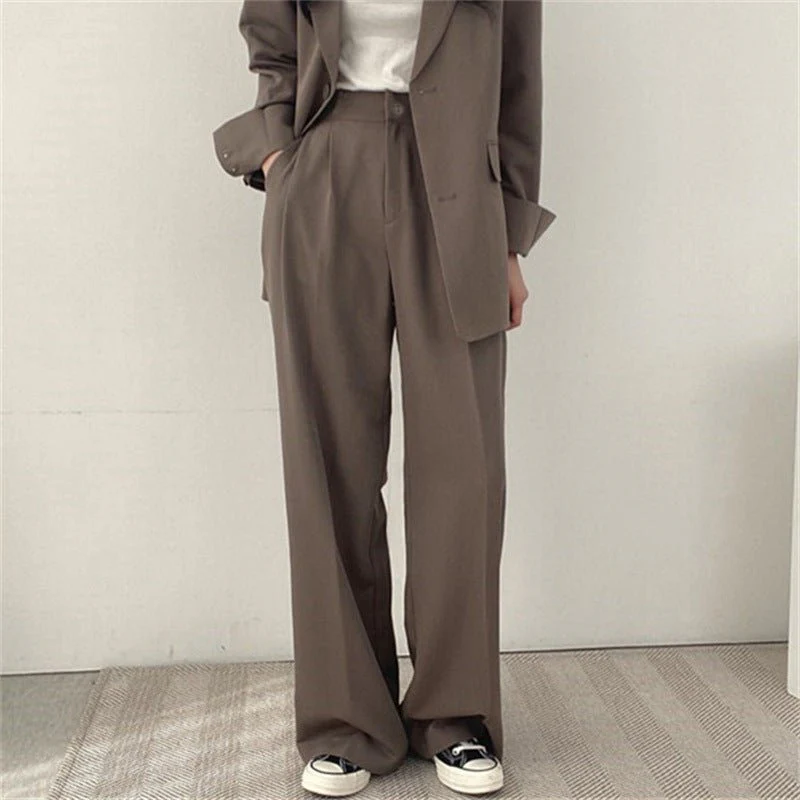 Women's casual trousers new straight drape wide-leg trousers - Image 18