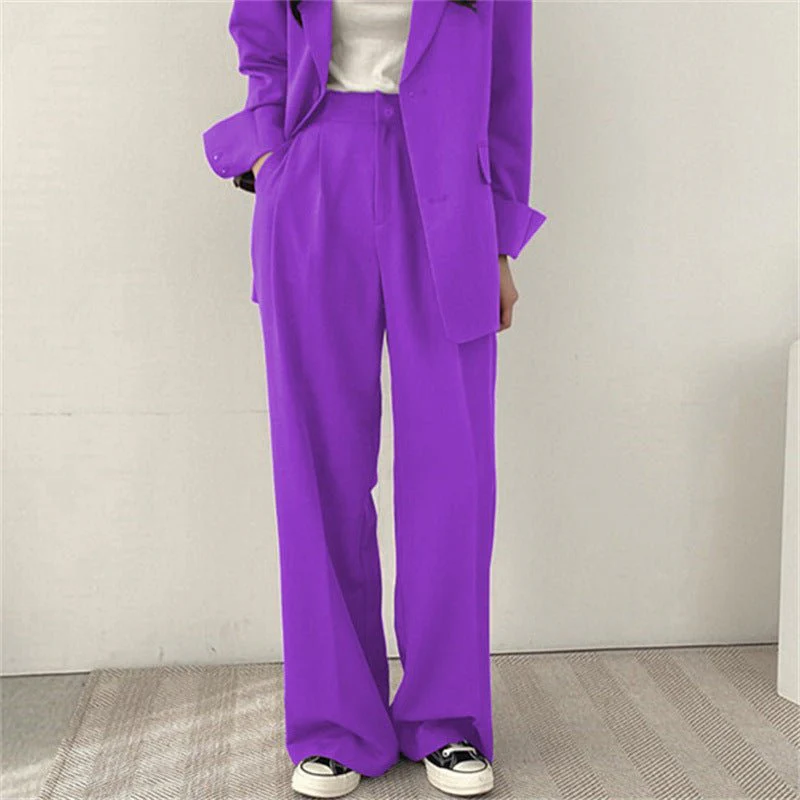Women's casual trousers new straight drape wide-leg trousers - Image 23