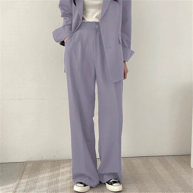 Women's casual trousers new straight drape wide-leg trousers - Image 24