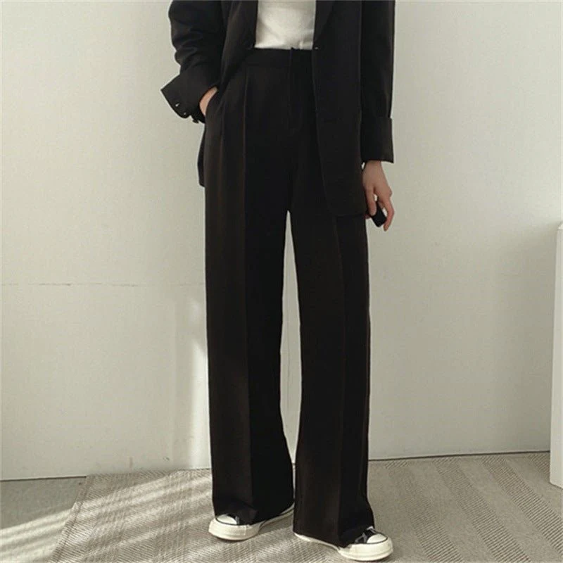 Women's casual trousers new straight drape wide-leg trousers - Image 26
