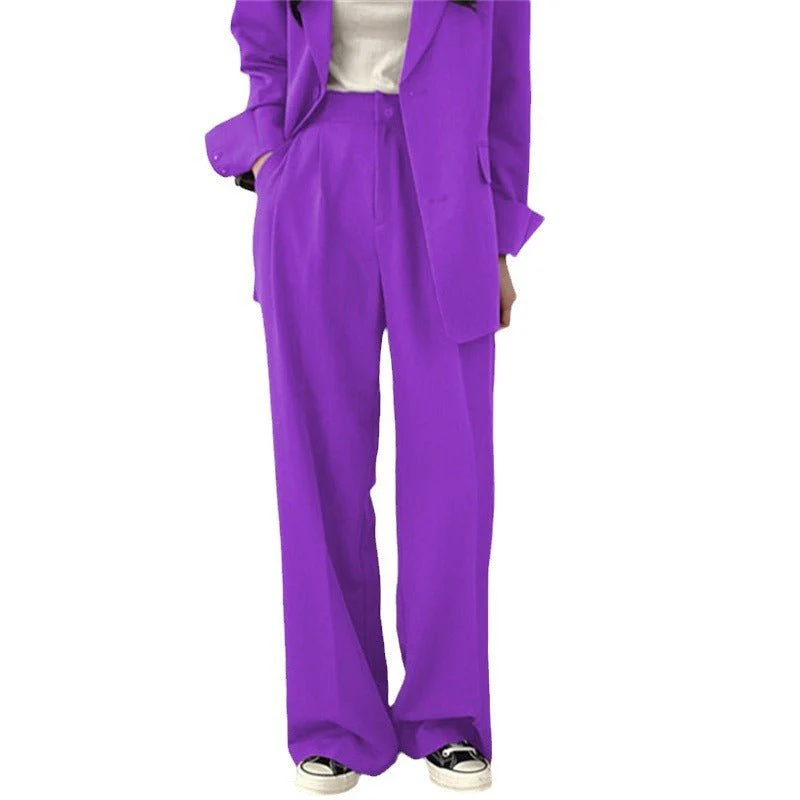 Women's casual trousers new straight drape wide-leg trousers - Image 29